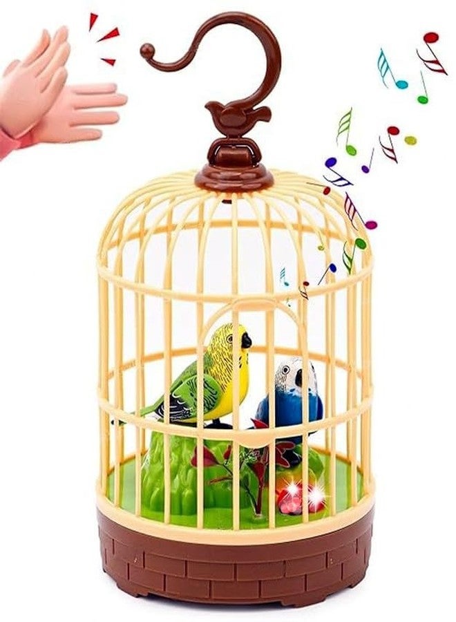 mr.fix Mr Fix? Singing Moving Chirping Beautiful Bird Pet Toy in Cage, Hanging Cage with Music Singing Moving Chirping for Kids for Gifting/Home Decor/Living Room/Garden (Multicolour) - Image 1